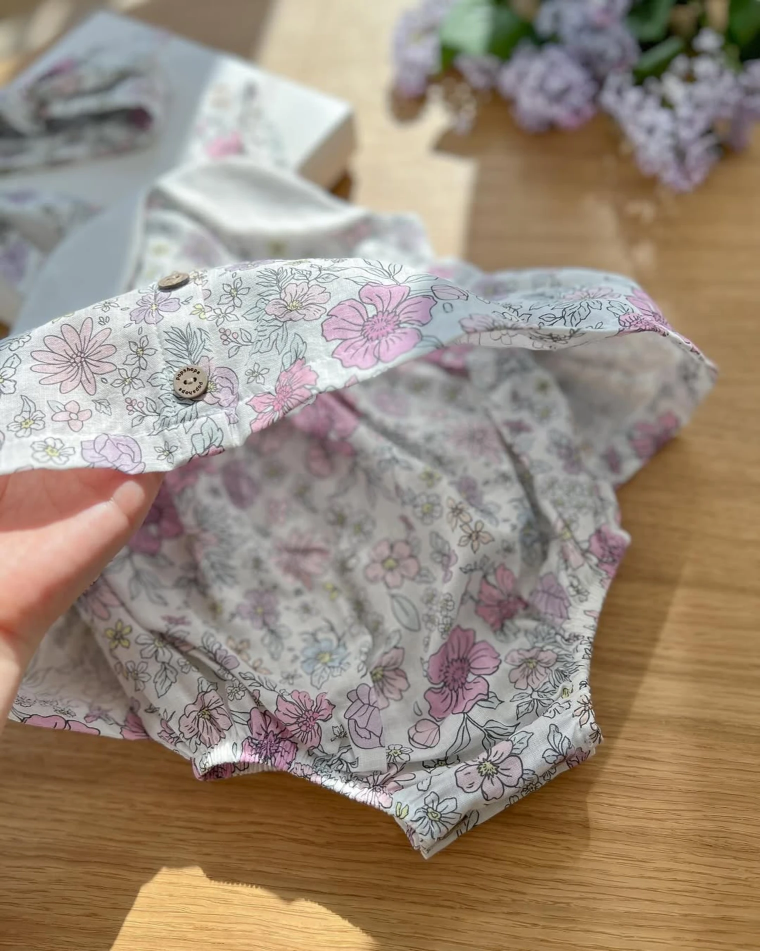 Etnik Çiçek Desenli Bandanalı Romper Tulum Set