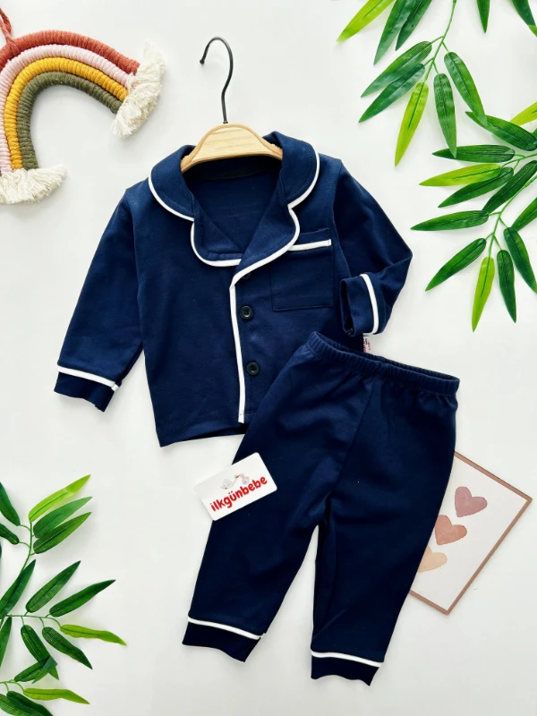 Bebe Yakalı %100 Pamuk Basic Soft 2’li Pijama Takımı