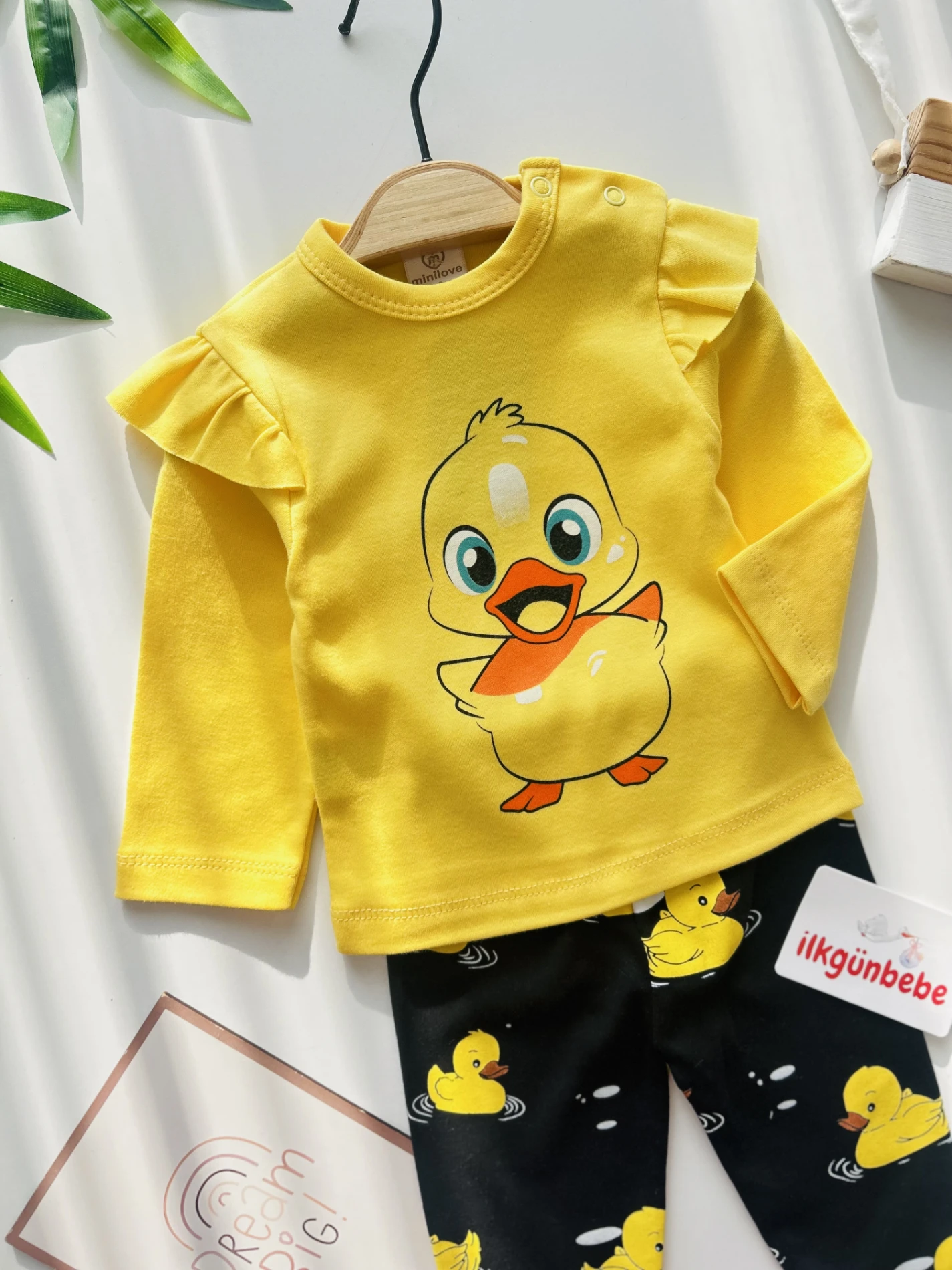 Sevimli Duck Ördek Baskılı 2’li %100 Pamuk Mevsimlik Takım