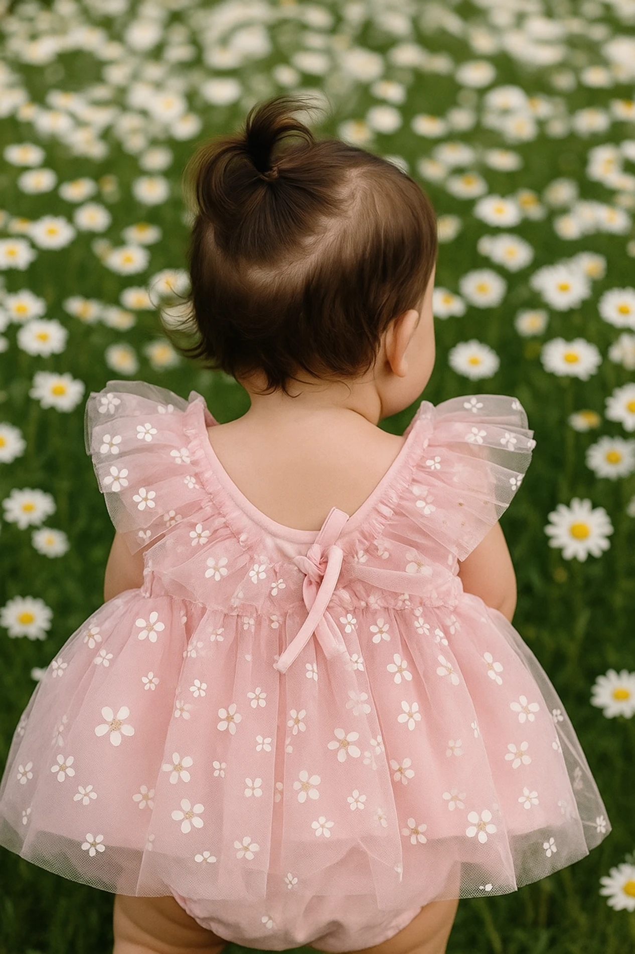 Minik Papatyalı Bodysuit Özel Gün Elbise