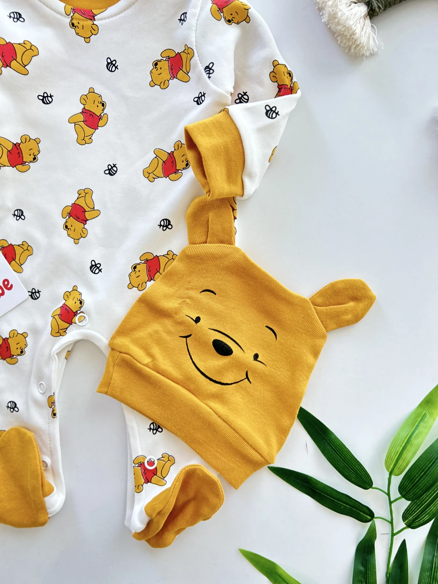 Winnie The Pooh Baskılı %100 Pamuk Tulum Set