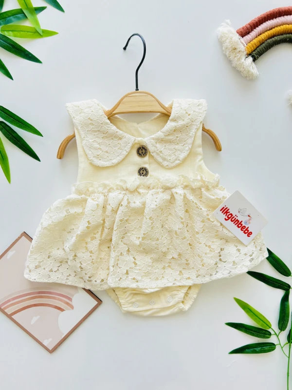 Dantel Detaylı Romper Elbise