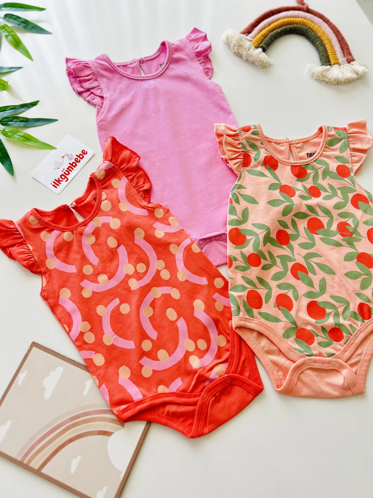Cıvıl Cıvıl Yazlık 3’lü Zıbın Tulum Set