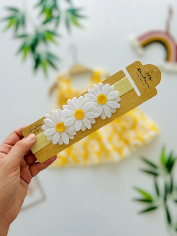 Papatya Desenli Bandana