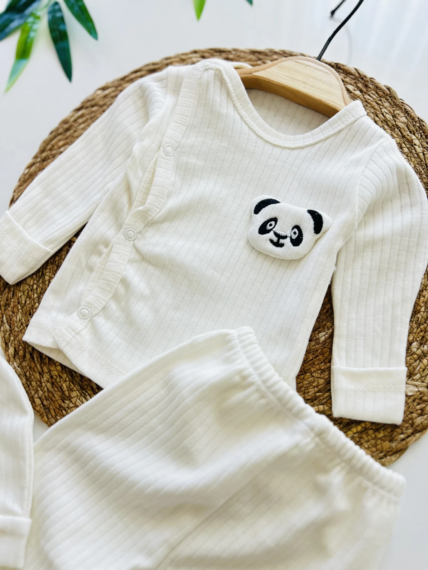 Sevimli Panda  3 Parça %100 Pamuk Yenidoğan Hastane Çıkışı Seti