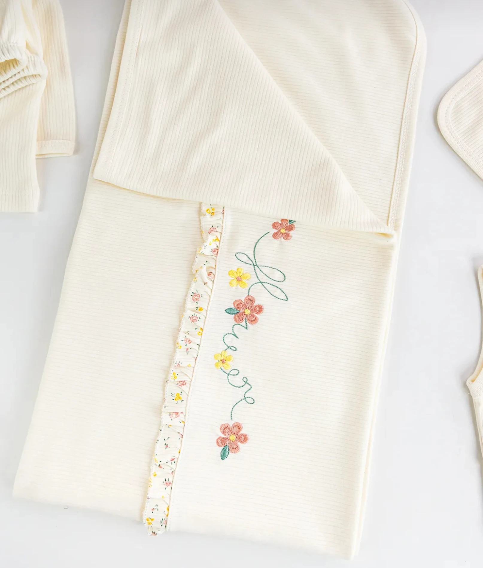 Flowers 10 Parça %100 Pamuk Yenidoğan Hastane Çıkışı Seti