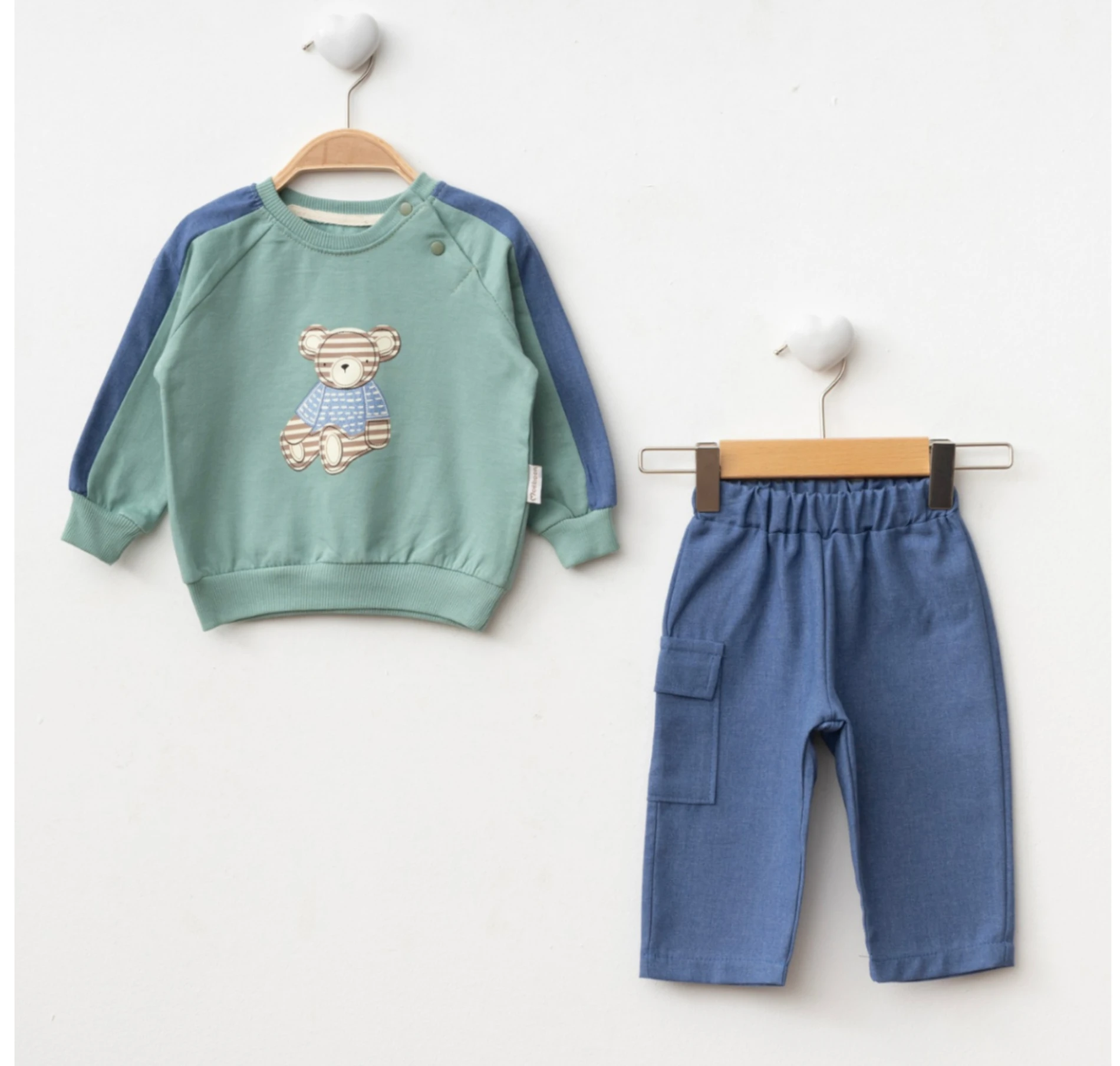 Teddy Bear Kot Pantalonlu Sweatli 2’li Mevsimlik Takım