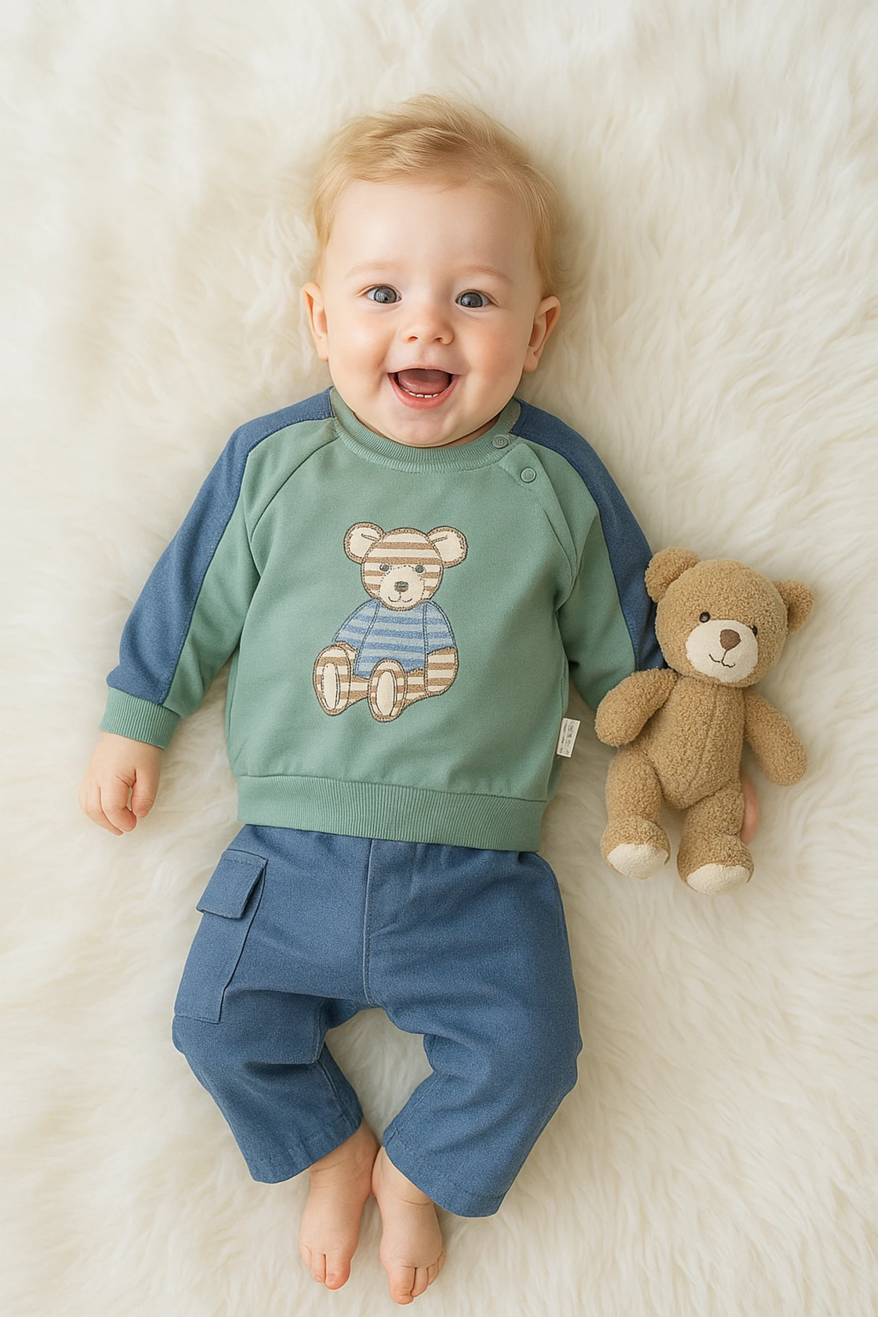 Teddy Bear Kot Pantalonlu Sweatli 2’li Mevsimlik Takım