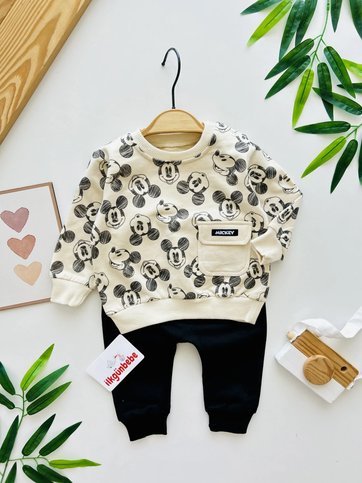 Mickey Mouse Cepli %100 Pamuk 2’li Takım