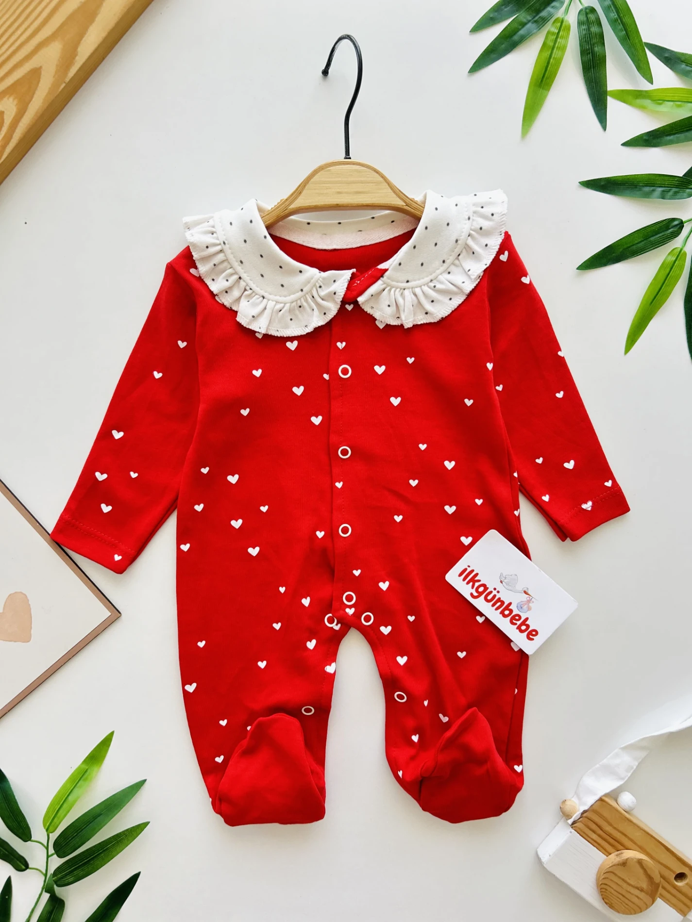 Teddy Kalp Desenli %100 Pamuk 3’lü Tulum Set