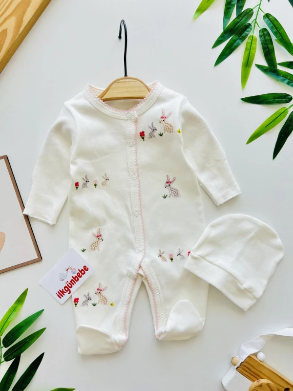 Minimal Soft %100 Pamuk Şapkalı Tulum