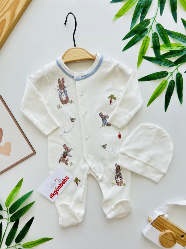 Minimal Soft %100 Pamuk Şapkalı Tulum