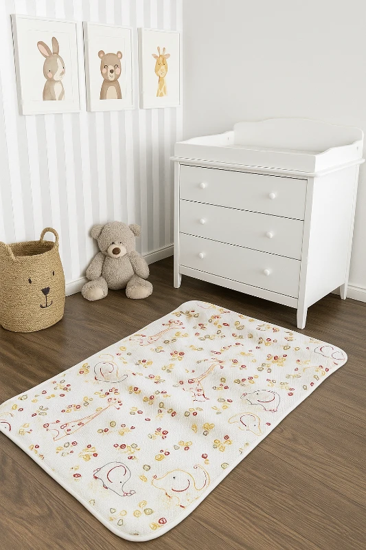 Çok Amaçlı Havyan Figürlü Arkası Lastikli Halı 