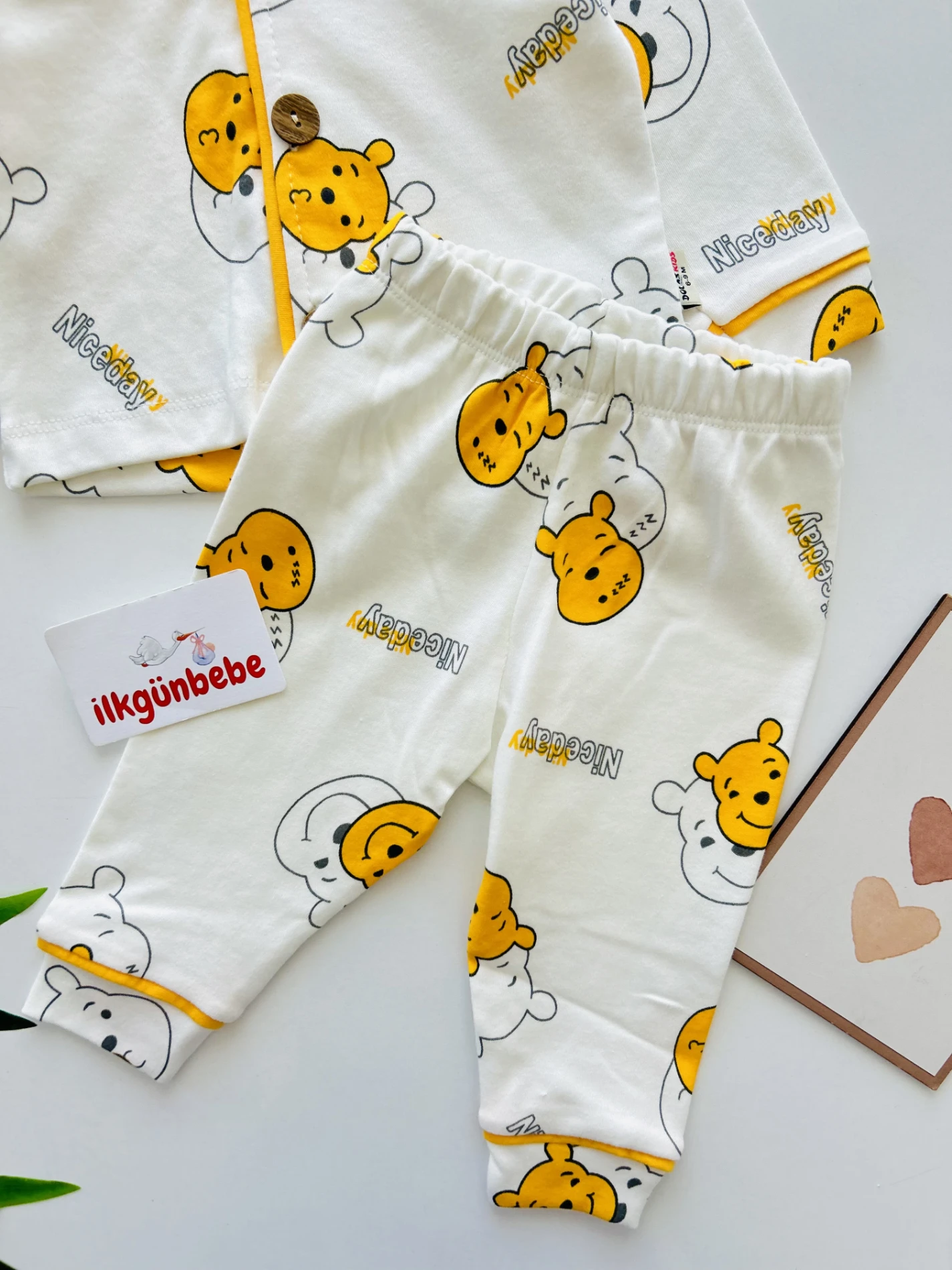 Niceday Bebe Yakalı %100 Pamuk Pijama Takımı