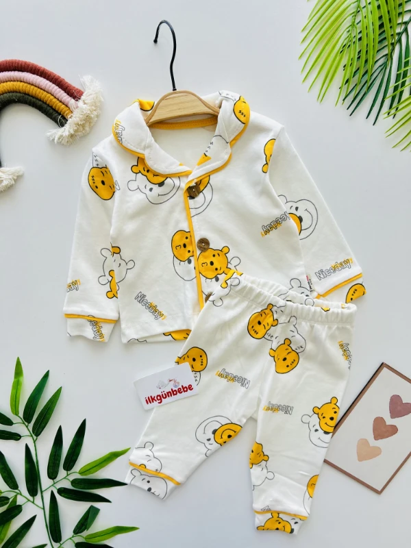 Niceday Bebe Yakalı %100 Pamuk Pijama Takımı