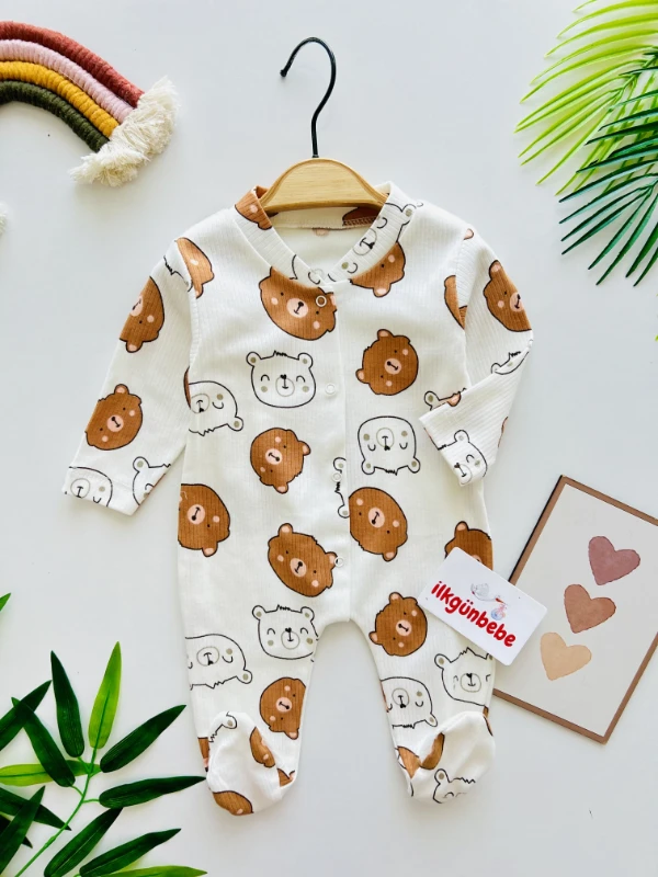Bear Teddy Desenli %100 Pamuk Tulum