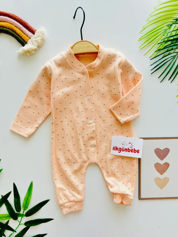 Minik Çiçek    Desenli %100 Pamuk Tulum