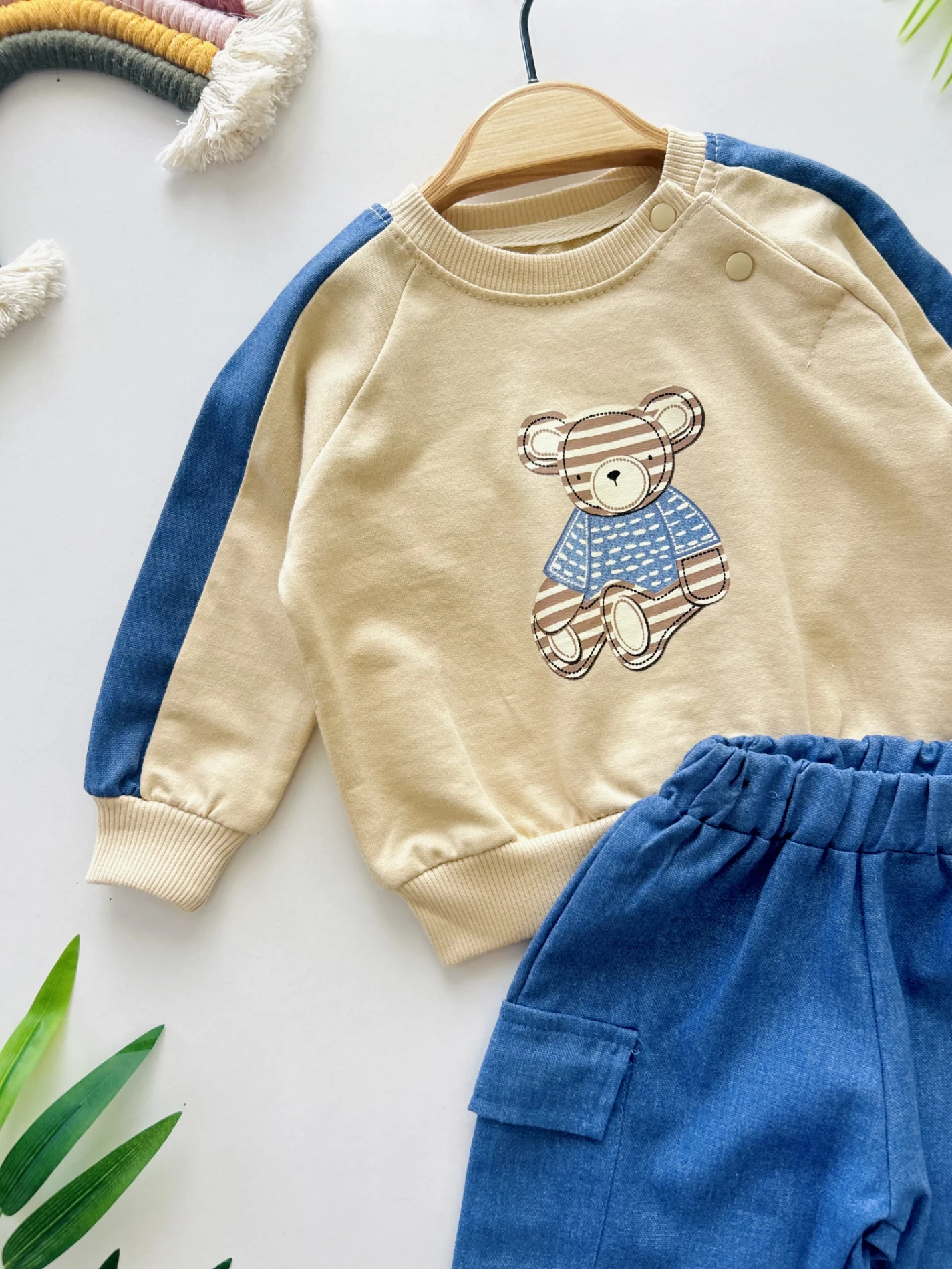 Teddy Bear Kot Pantalonlu Sweatli 2’li Mevsimlik Takım