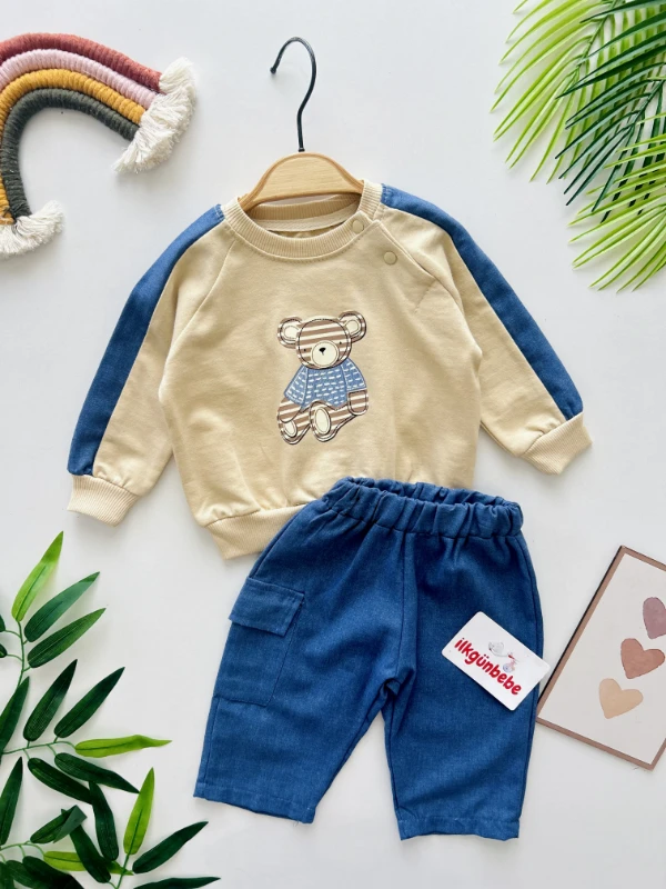 Teddy Bear Kot Pantalonlu Sweatli 2’li Mevsimlik Takım