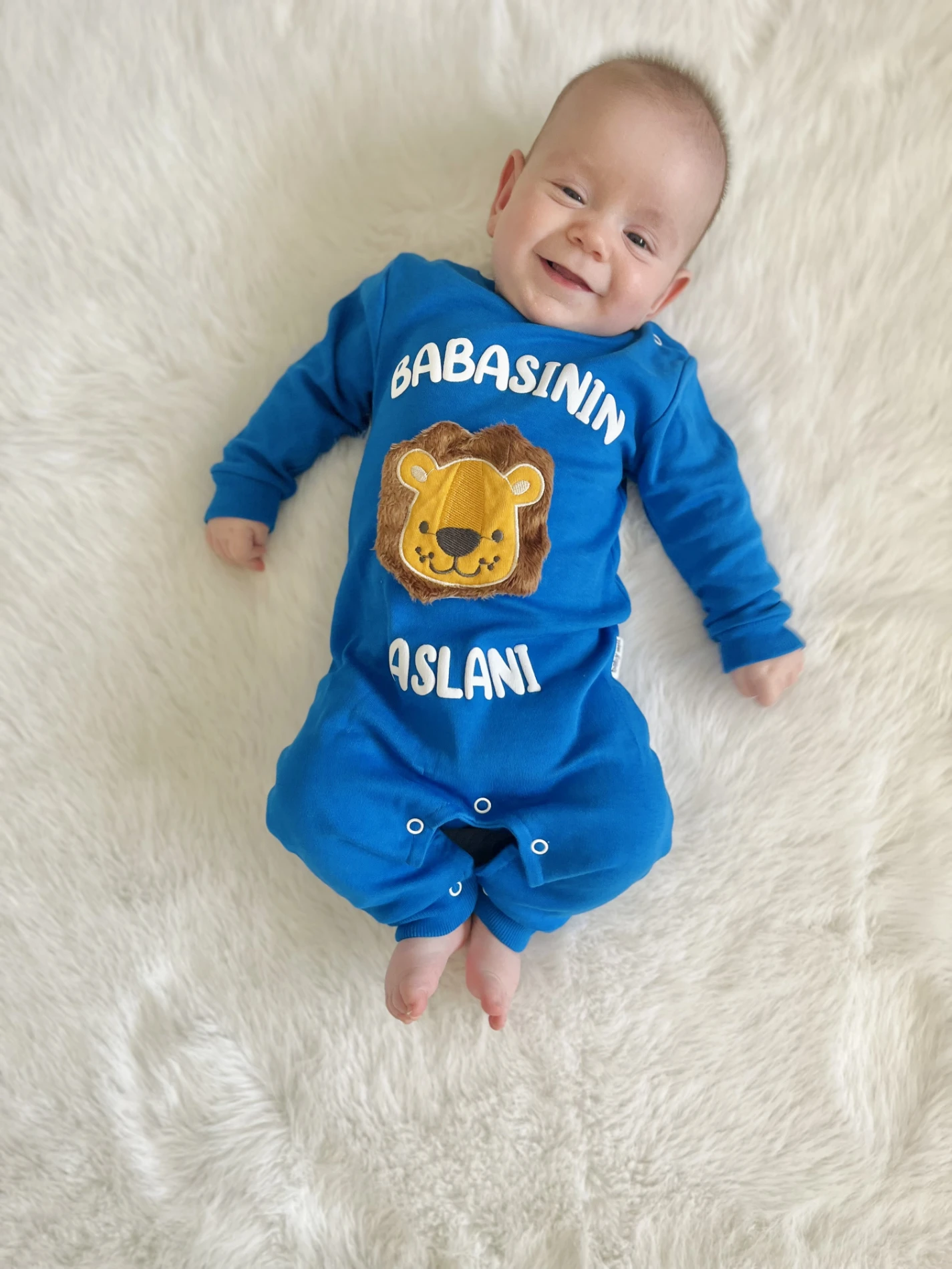 Annesinin Kuzusu  Babasının Aslanı Baskılı Pamuklu Tulum