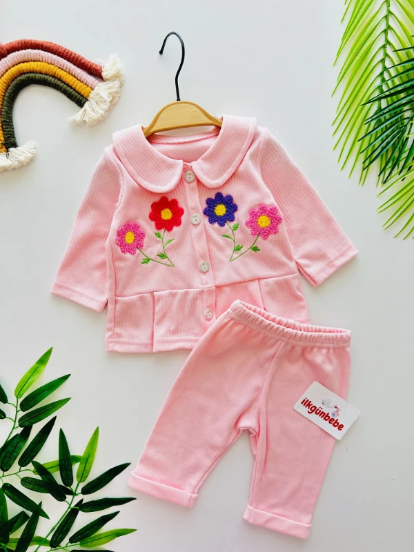 Çiçek Desenli 2’li %100 Pamuk Takım