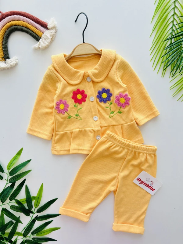 Çiçek Desenli 2’li %100 Pamuk Takım