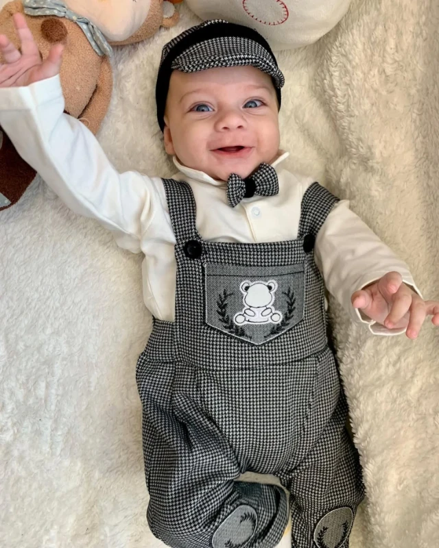 Bear Salopetli Badili Kasketli 3’lü Tarz Takım