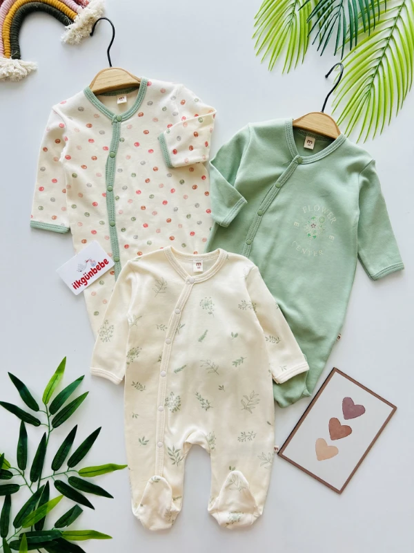 Flower Center %100 Pamuk Özel Koleksiyon 3’lü Premium Kalite Tulum Set