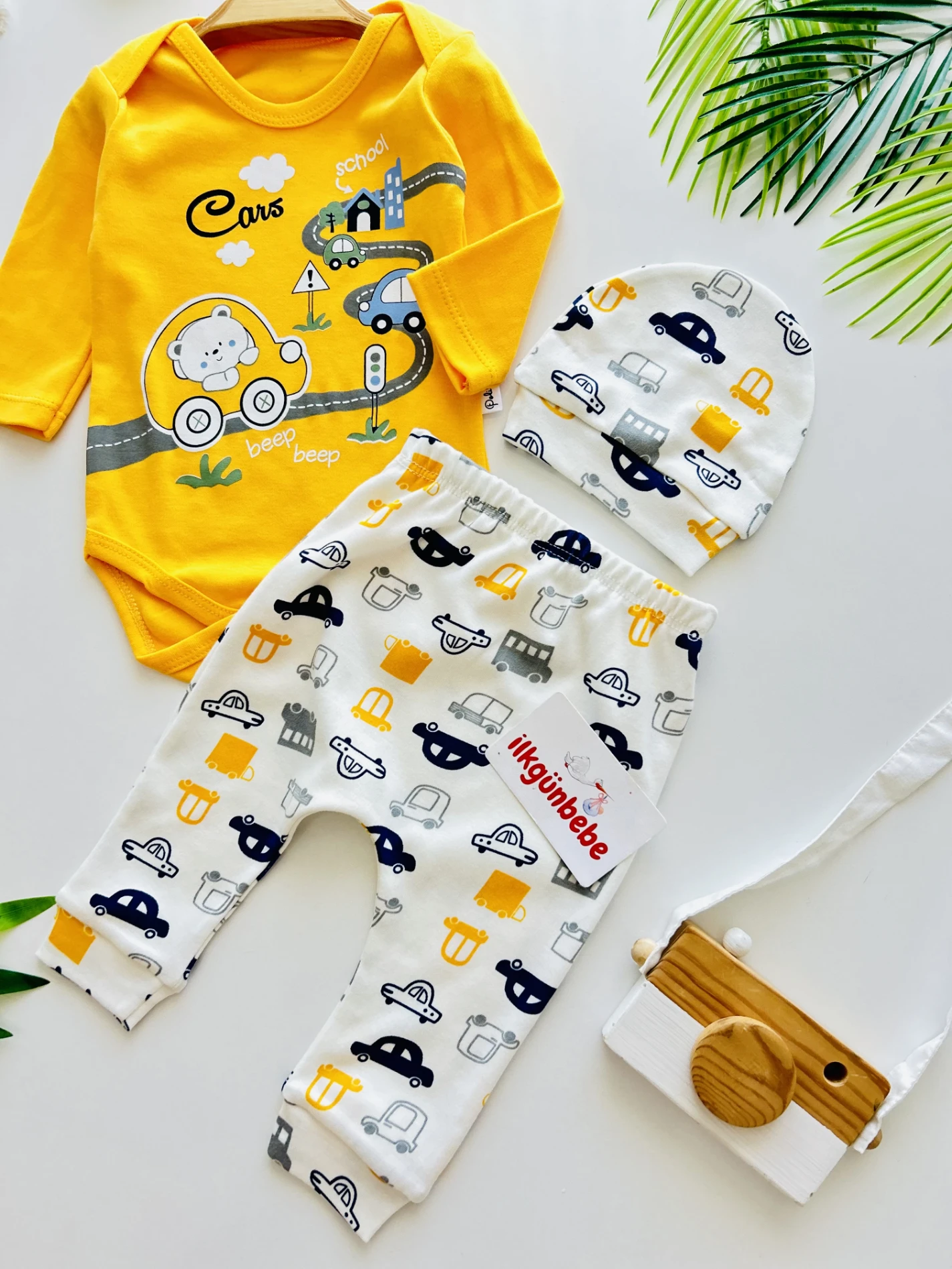 Cars Teddy Baskılı 3 Parça %100 Pamuk Takım