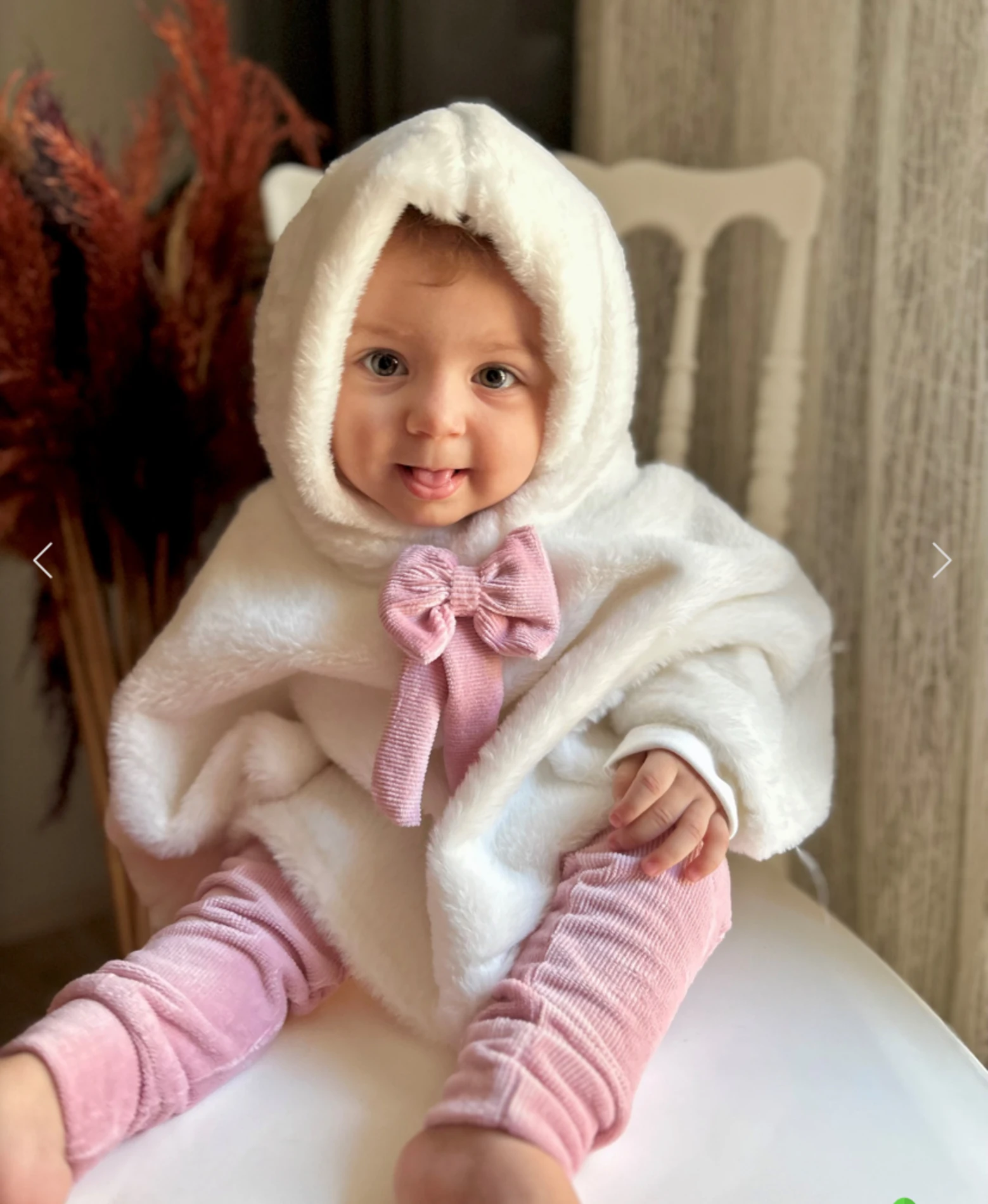 Peluş Pelerinli Yumuşaçık Kumak Kadife Taytlı Badili 3’lü Takım