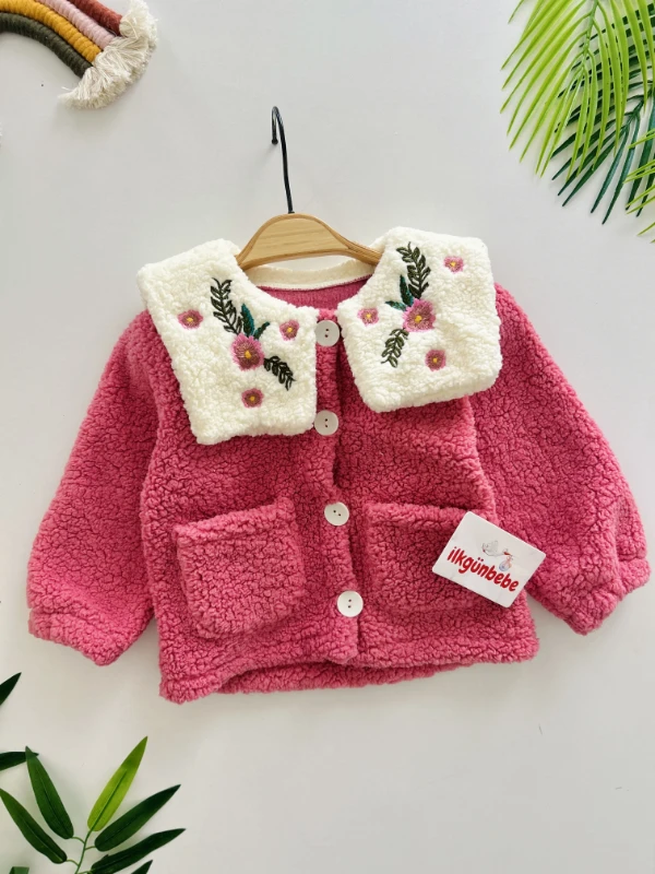 Çiçek Yaka Temalı %100 Welsoft Kışlık Mont