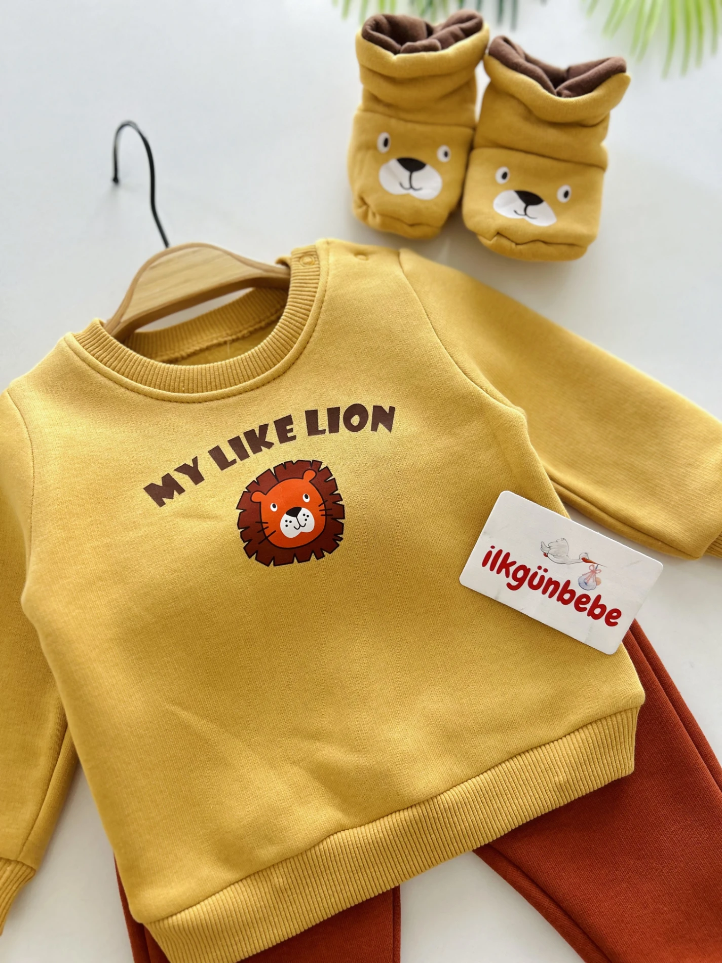 My Like Lion 3 İp Şardonlu Panduflu Kışlık 3’lü Premium Takım