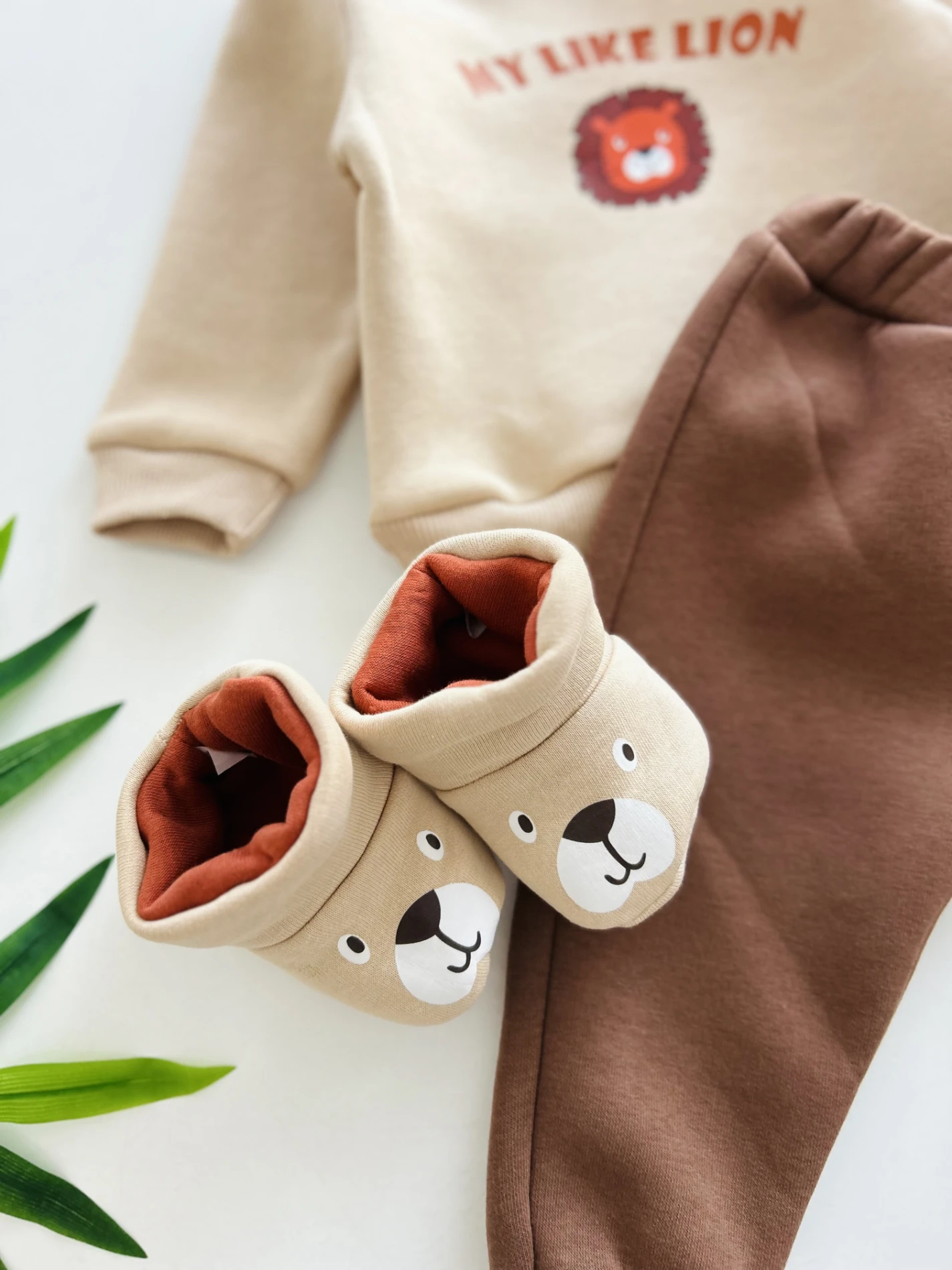 My Like Lion 3 İp Şardonlu Panduflu Kışlık 3’lü Premium Takım