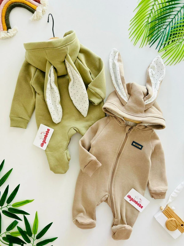 Tavşan Kulaklı  Detaylı 3 İp İçi Şardonlu Premium Tulum