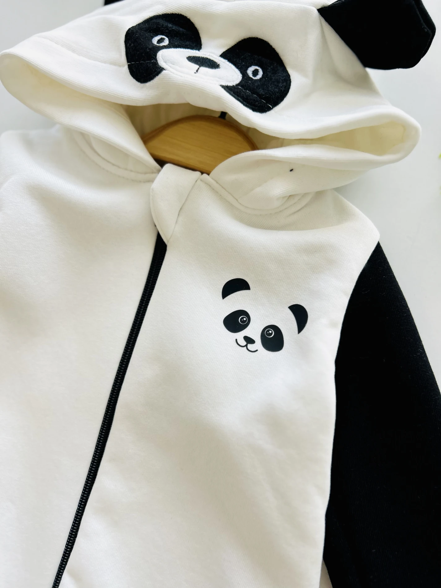 Panda Desenli Fermuarlı Kışlık Tulum