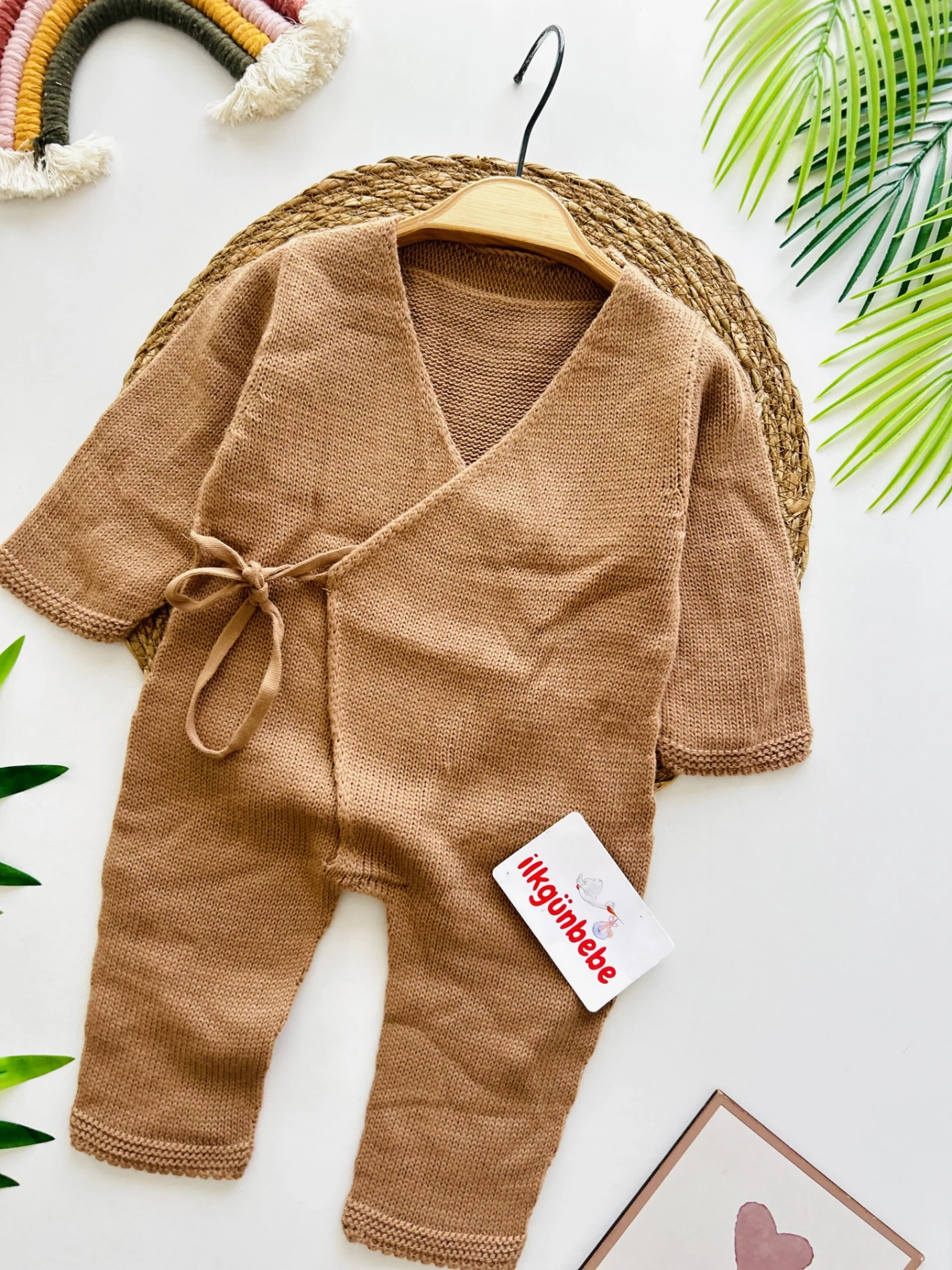 Triko Kimono  Bağlamalı Tulum