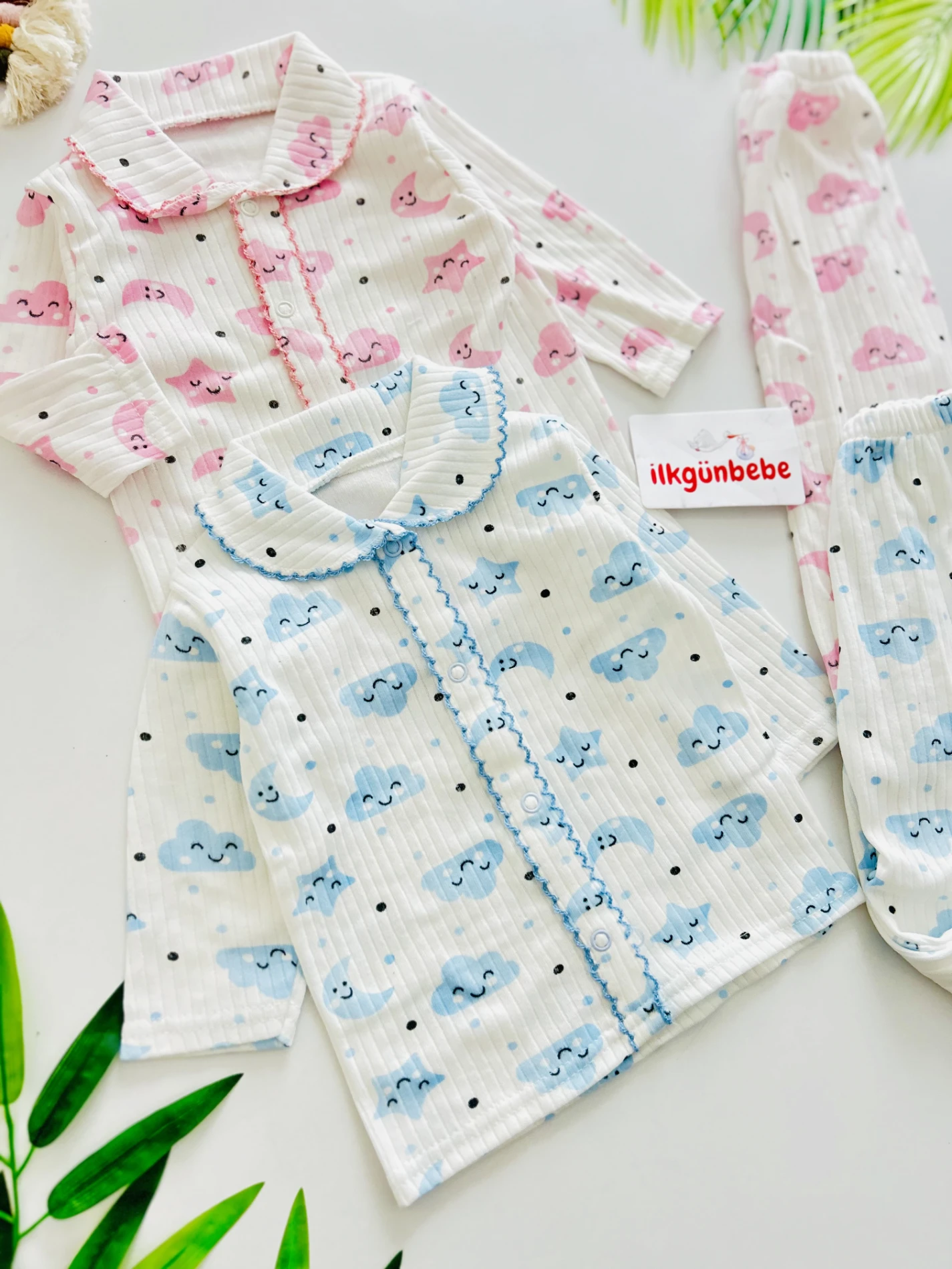 Bebe Yakalı %100 Pamuk Pijama Takımı