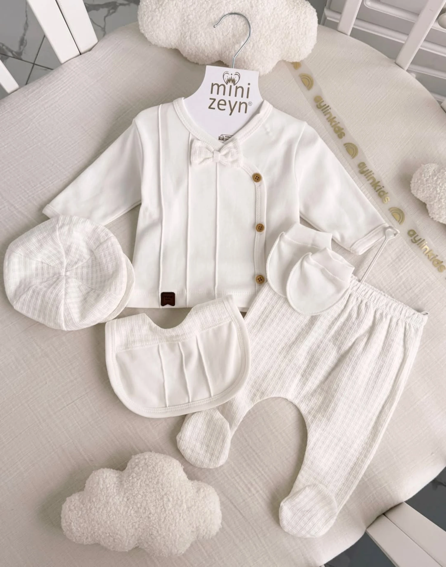 %100 Pamuk 5 Parça Yenidoğan Premium Set