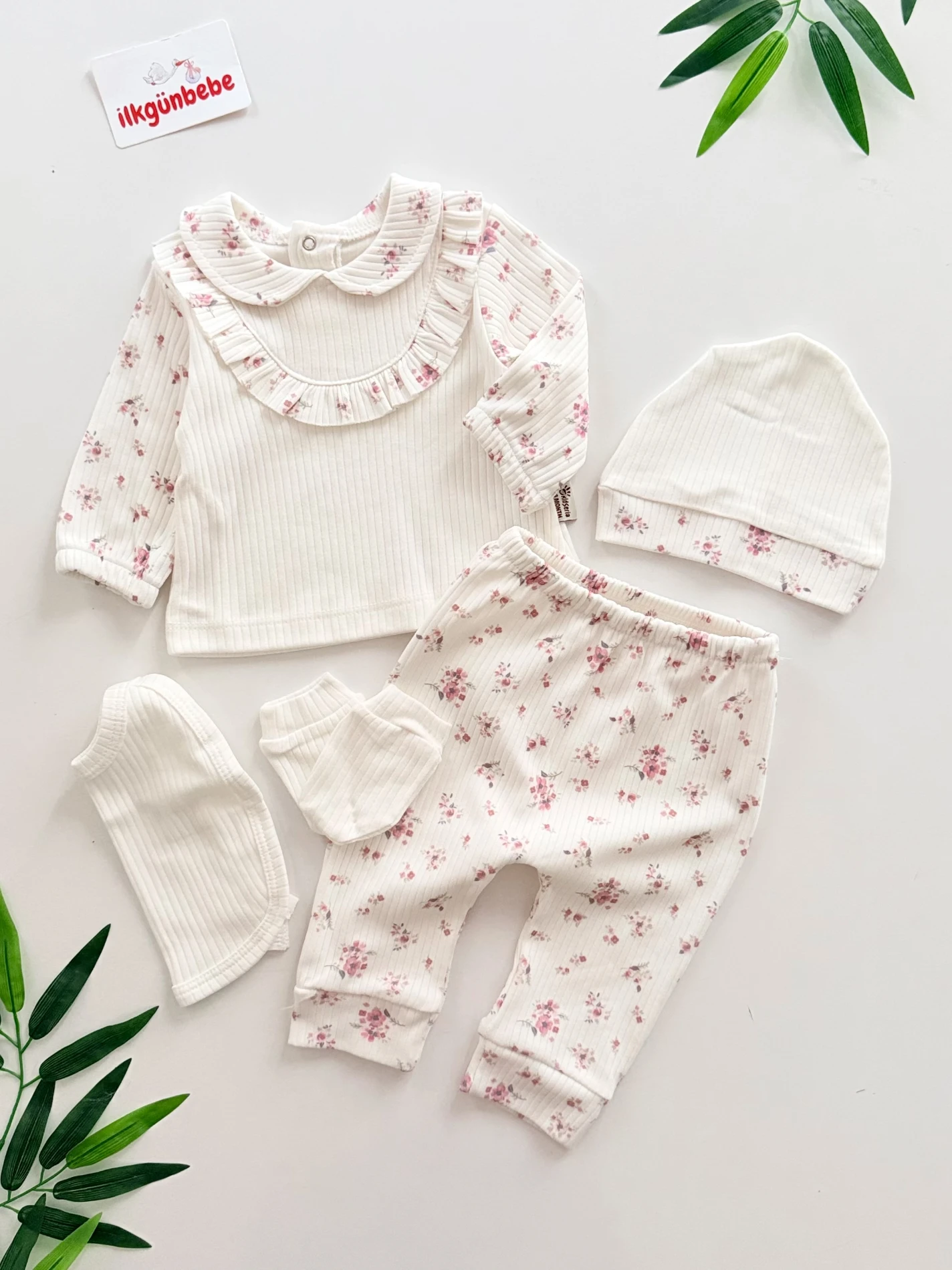 %100 Pamuk 5 Parça Yenidoğan Set