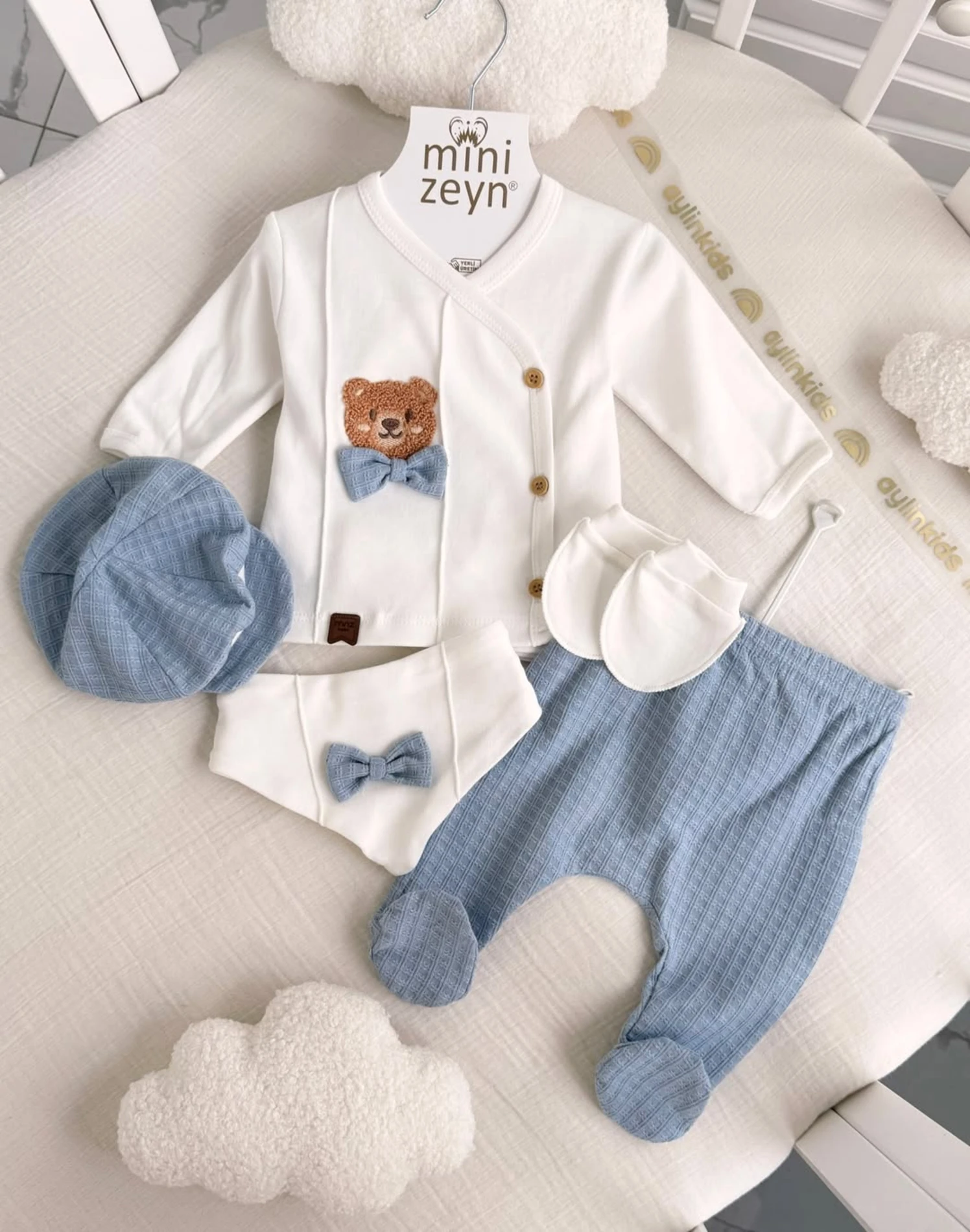 %100 Pamuk 5 Parça Yenidoğan Premium Set