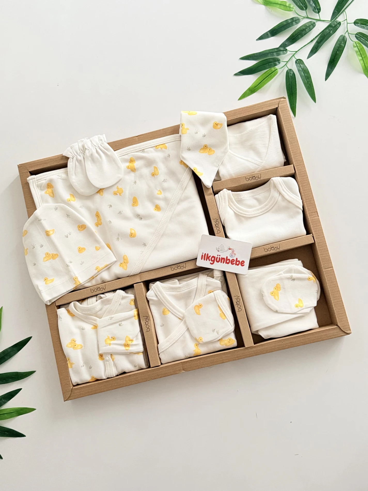 Ördek Desenli Unisex  %100 Pamuk 10 Parça Yenidoğan Set
