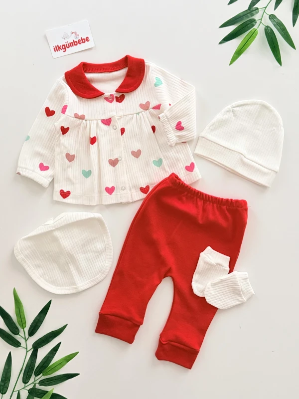 %100 Pamuk 5 Parça Yenidoğan Set