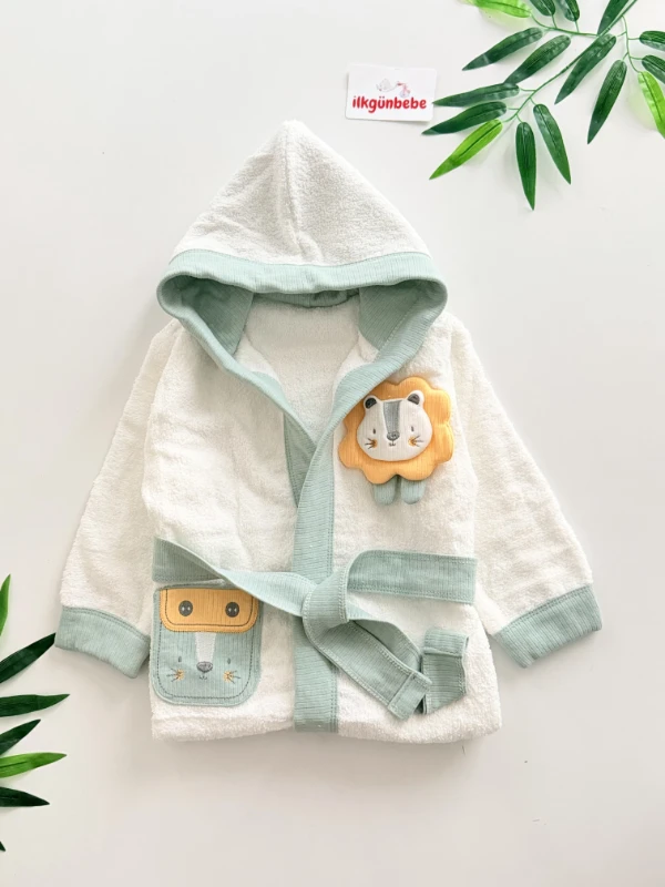 %100 Pamuk Emici 0-3 yaş Bornoz 