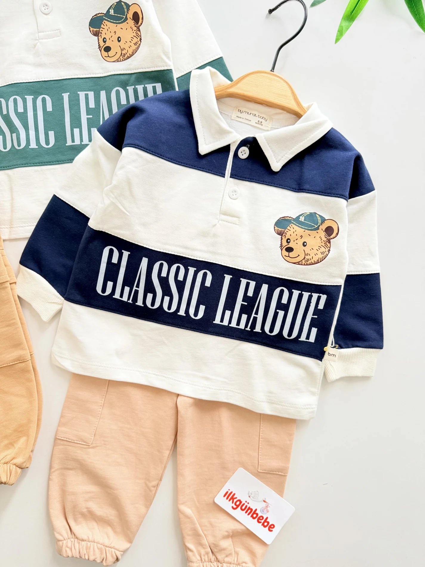 Teddy Çizgili %100 Pamuk 2’li Takım