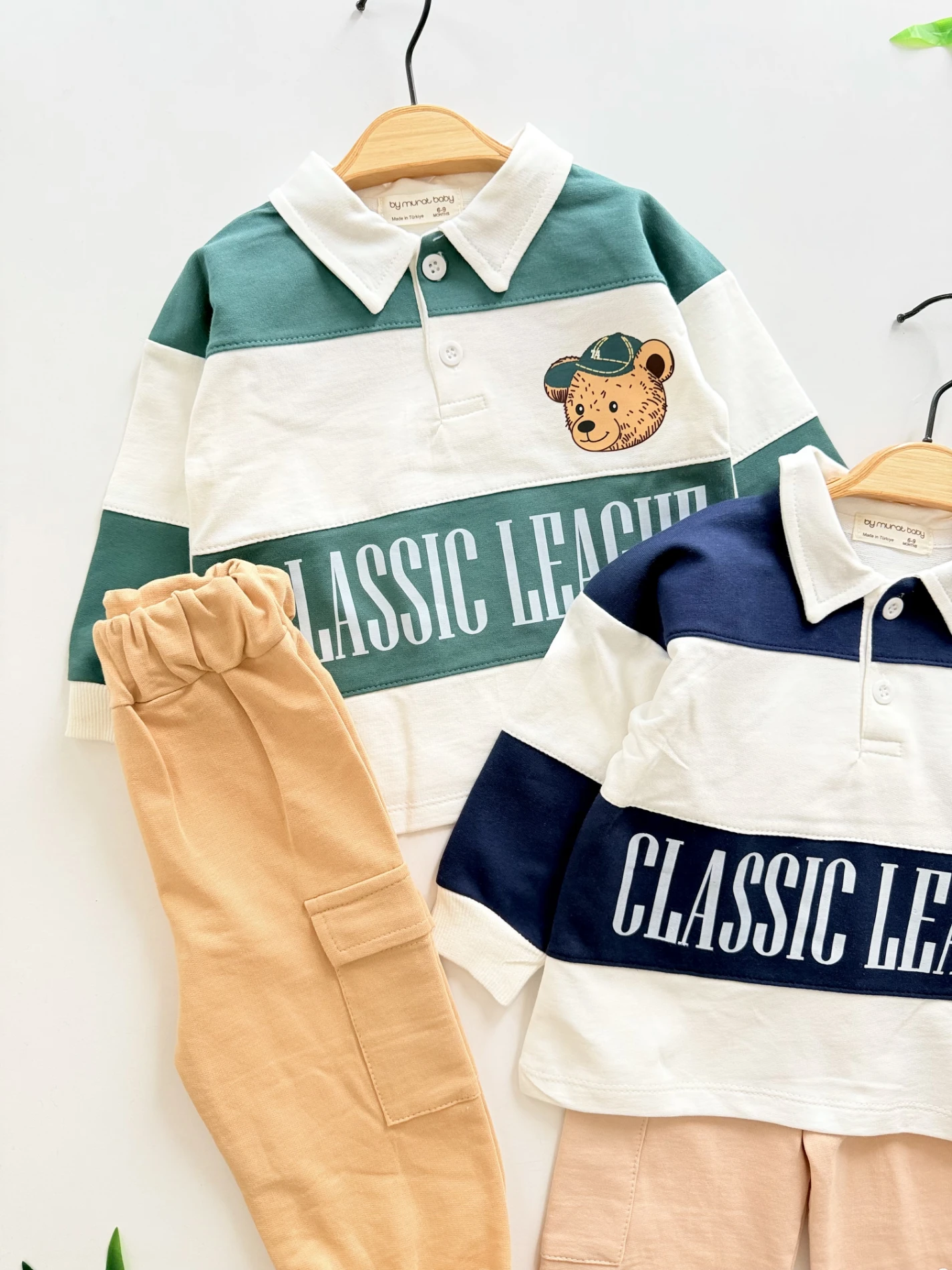 Teddy Çizgili %100 Pamuk 2’li Takım