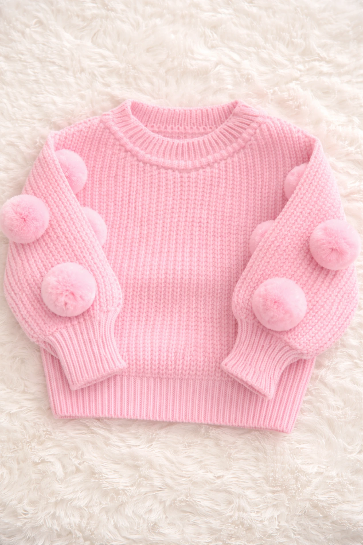 Selanik Örgüsü Kumaşlı Ponpon  Detaylı Triko Etekli 3’lü Takım