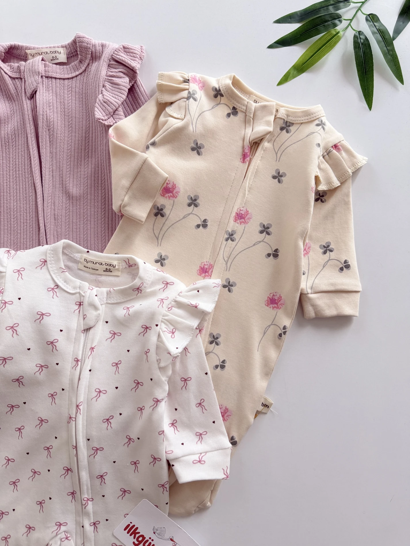 Bahar Çiçek Temalı  %100 Pamuk 3 Bandana 3 Tulum Set