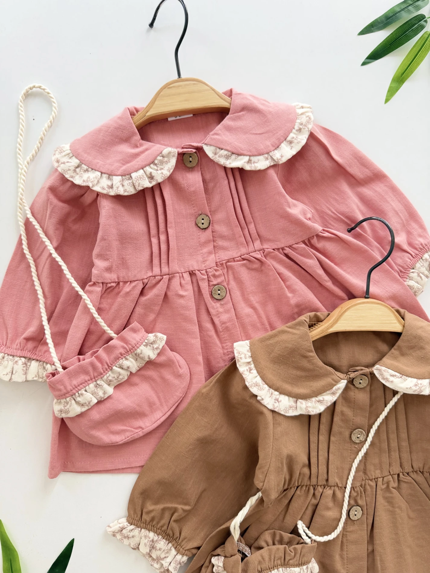 Çantalı Premium Kalite Vintage Bebek Elbisesi