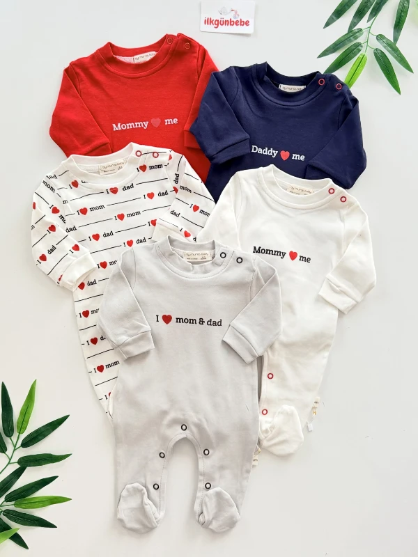 Mommy Daddy Love 5 Parça %100 Pamuk Set