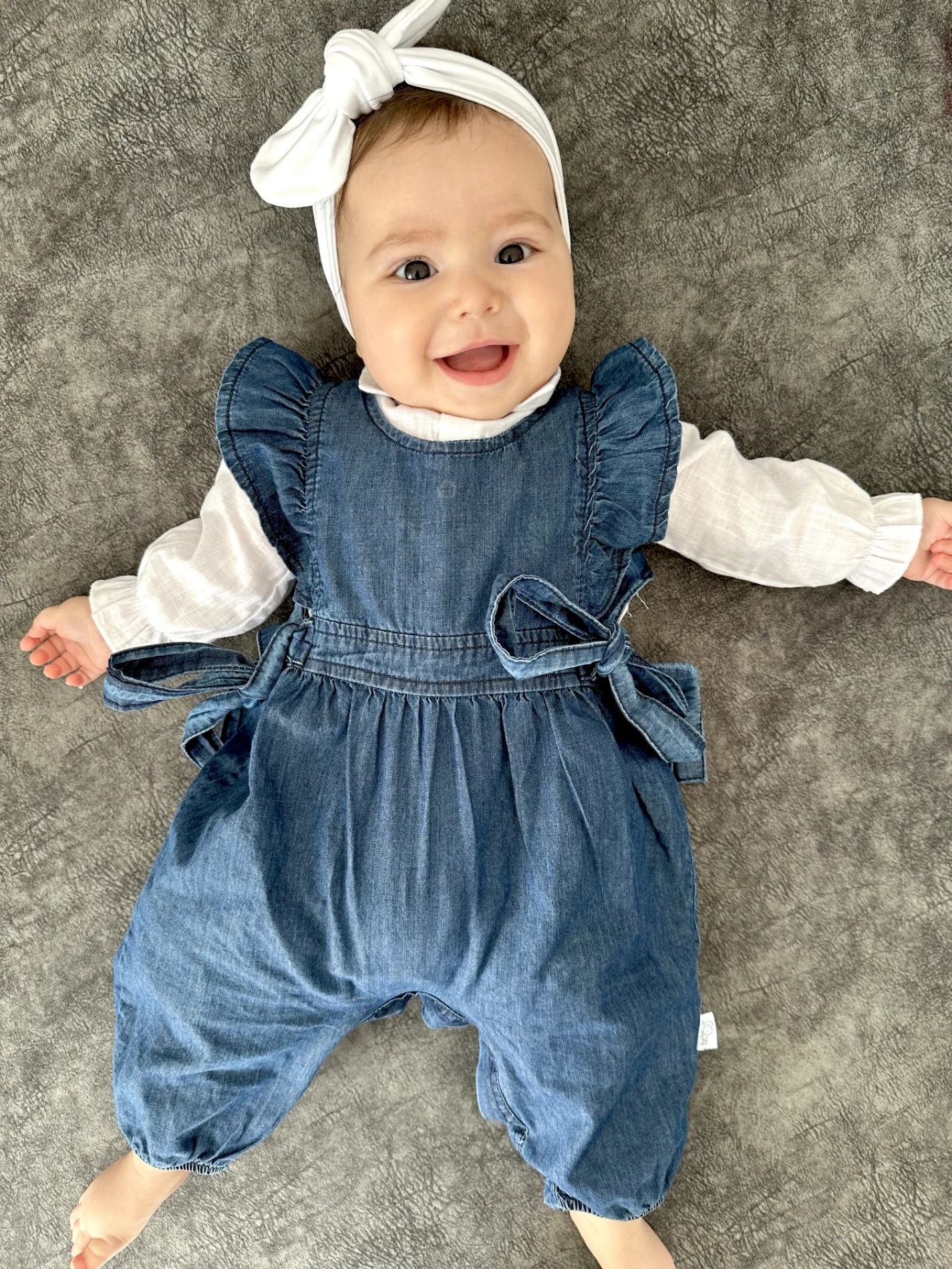 Pera 0-3 ay Özel Kampanyalı  Gömlekli Kot Salopetli Bağlamalı 2’li Takım 